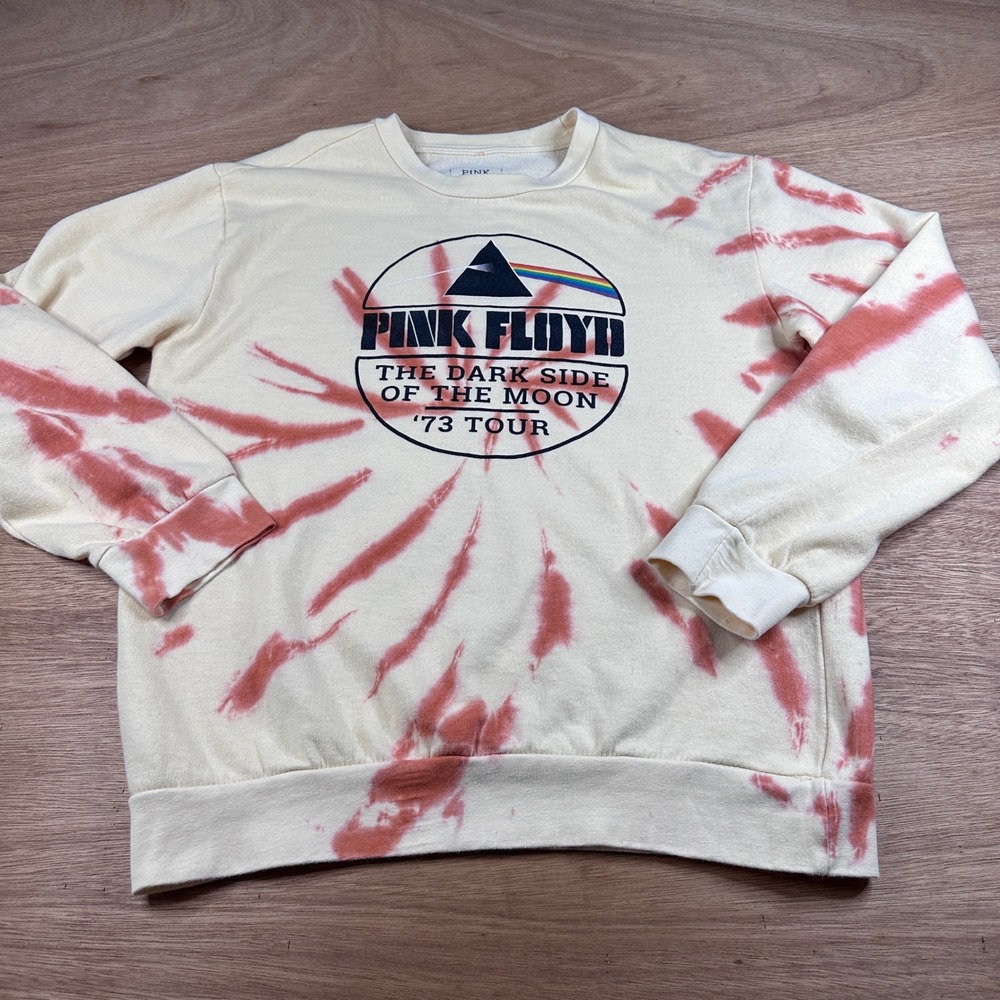 Pink Floyd Dark Side Of The Moon 73 Tour Sweatshirt Large Peach Rust Orange